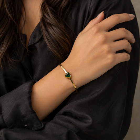 Emerald Heart Bracelet