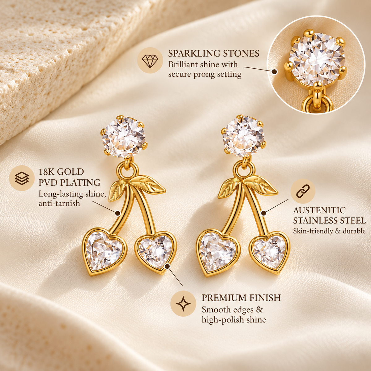 Cherry Drop Earrings