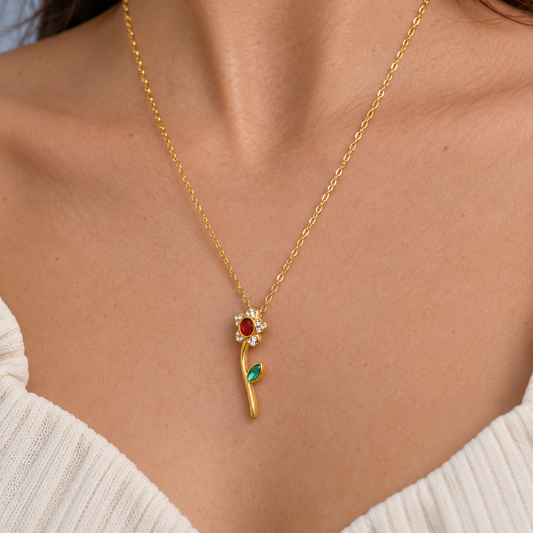 Ruby Bloom Necklace