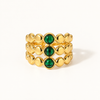 Emerald Trio Beaded Ring