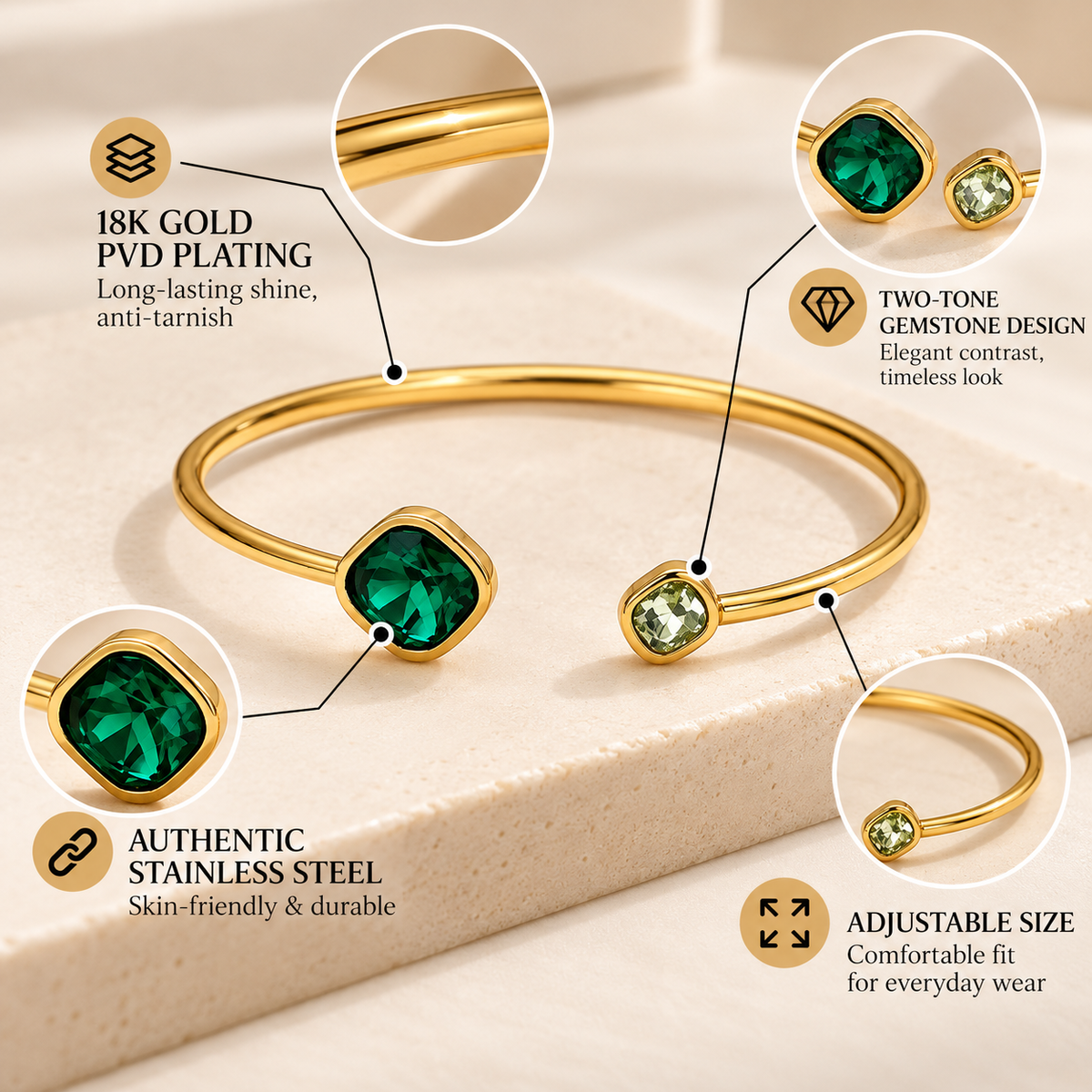 Verdelle Cuff Bracelet