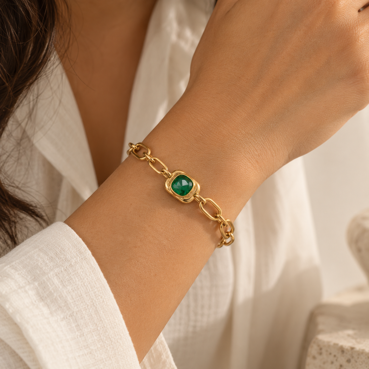 Emerald Link Bracelet