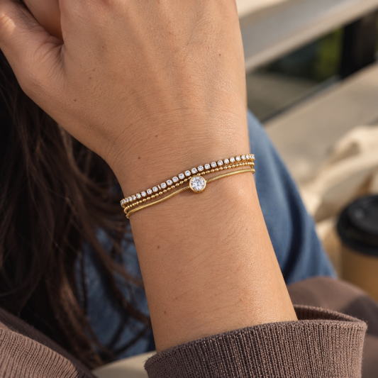 Crystal Triple-Layer Bracelet