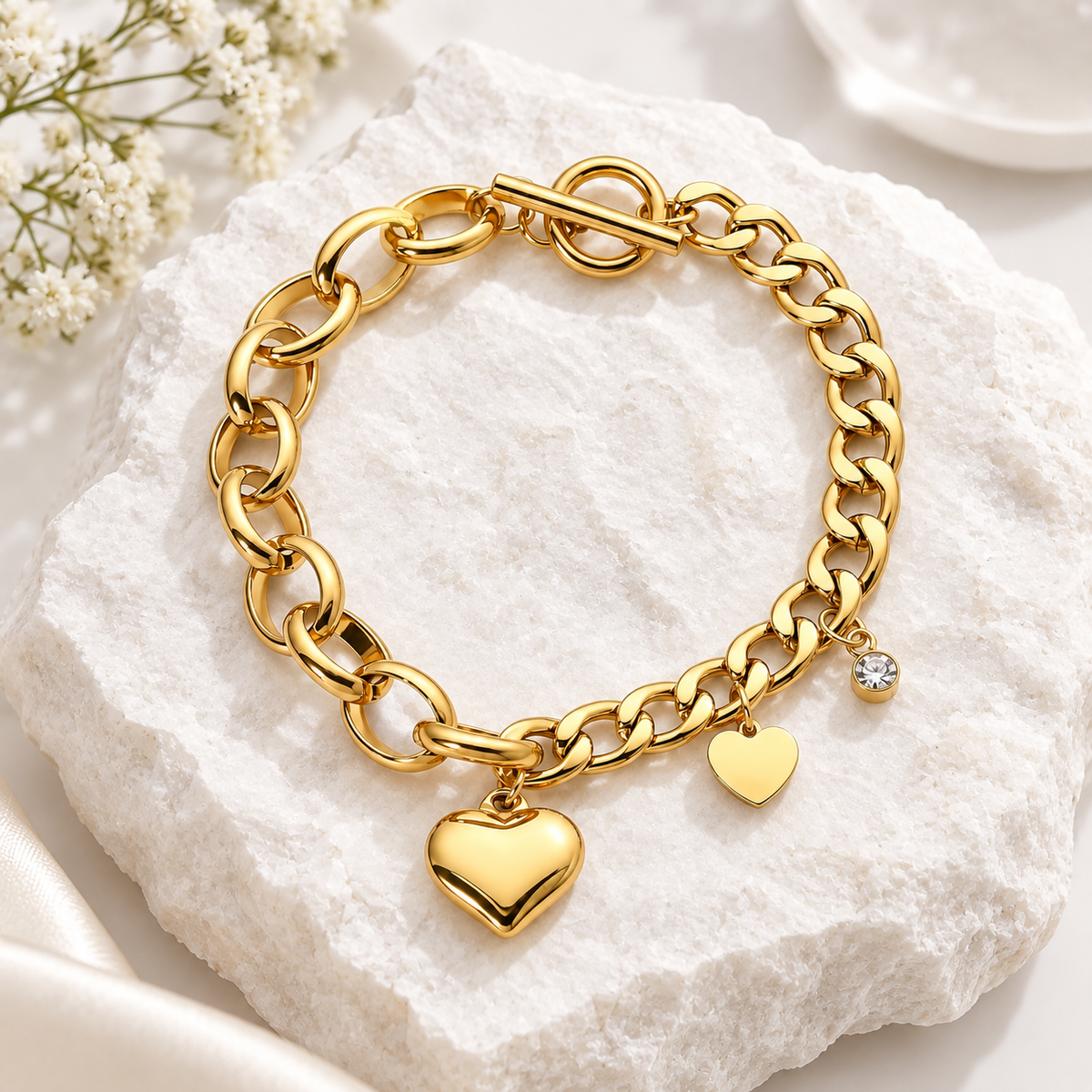 Heart Charm  Bracelet