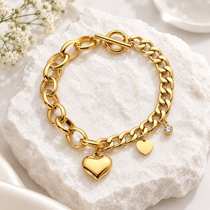 Heart Charm  Bracelet