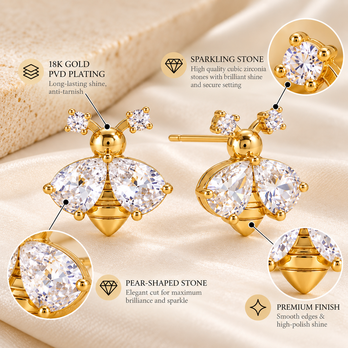 Bee Stud Earrings