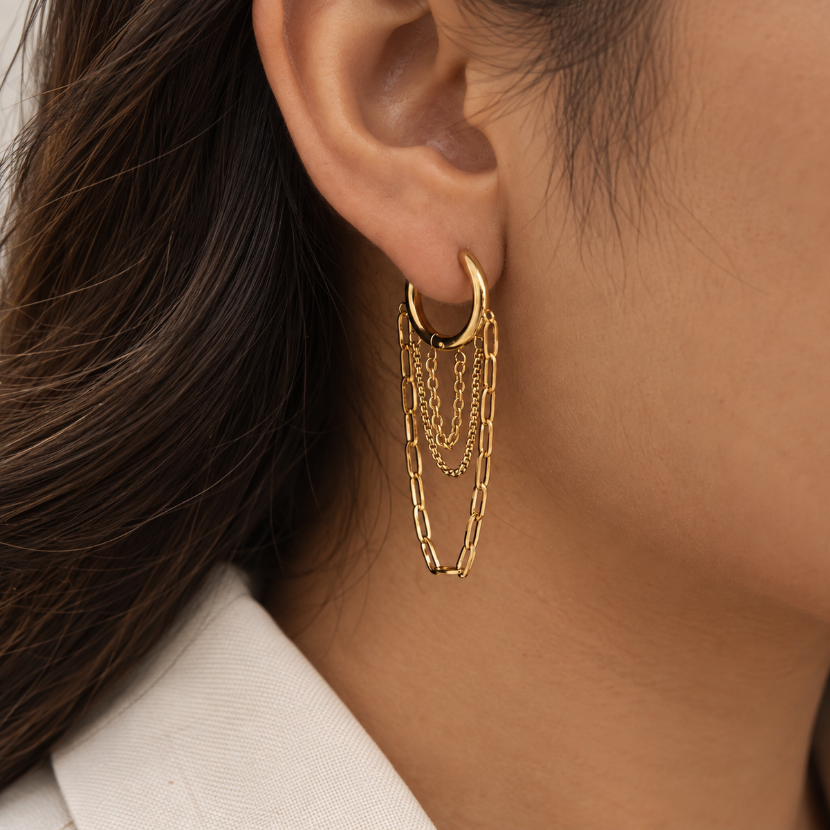 Chainfall Hoops Earrings