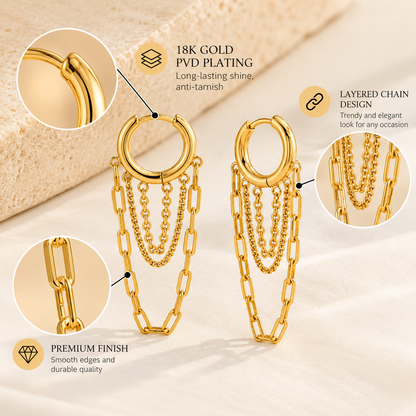 Chainfall Hoops Earrings