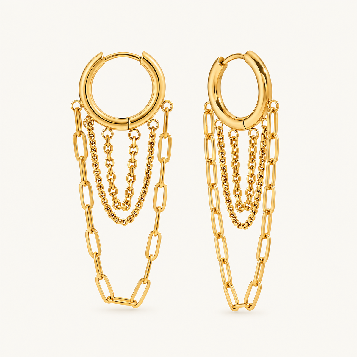 Chainfall Hoops Earrings