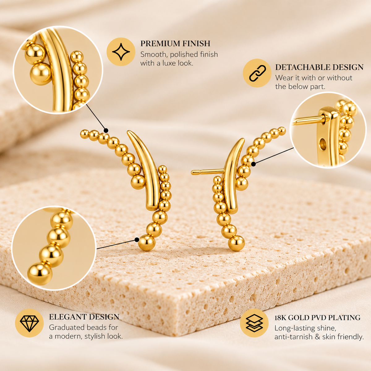 Beaded Studs Earrings