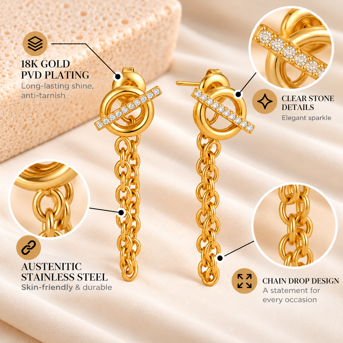 Torque Chain Earrings