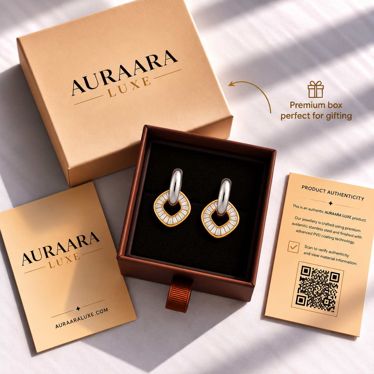 Dual Tone Halo Earrings