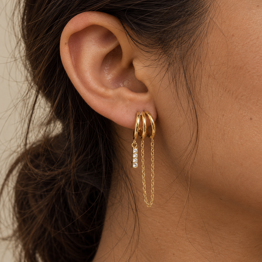 Triple Muse Chain Earrings