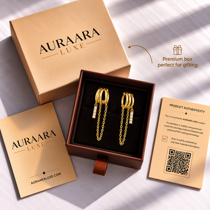 Triple Muse Chain Earrings