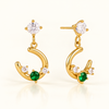 Emerald Crescent Earrings