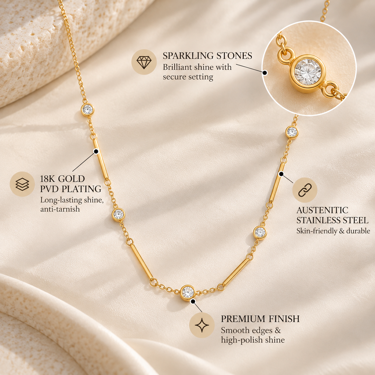 Élan Crystal Bar Necklace