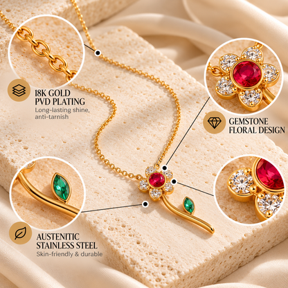 Ruby Bloom Necklace