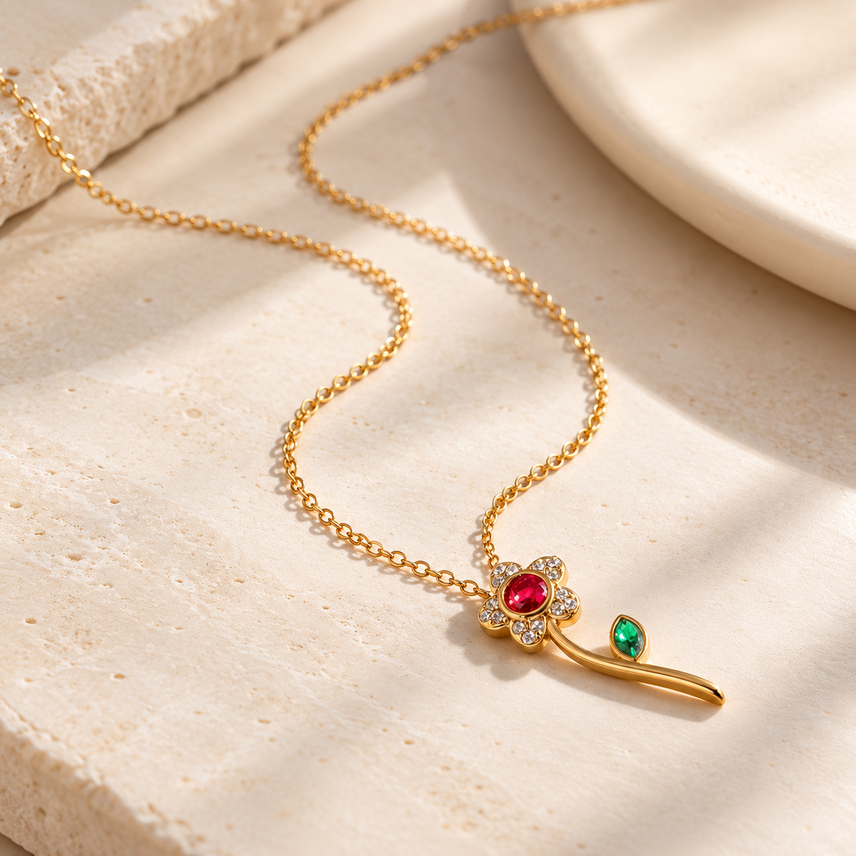 Ruby Bloom Necklace