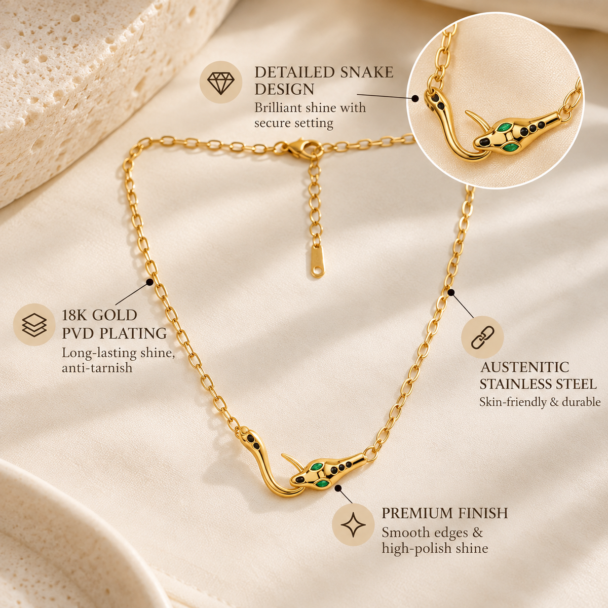Serpentina Serpent Necklace