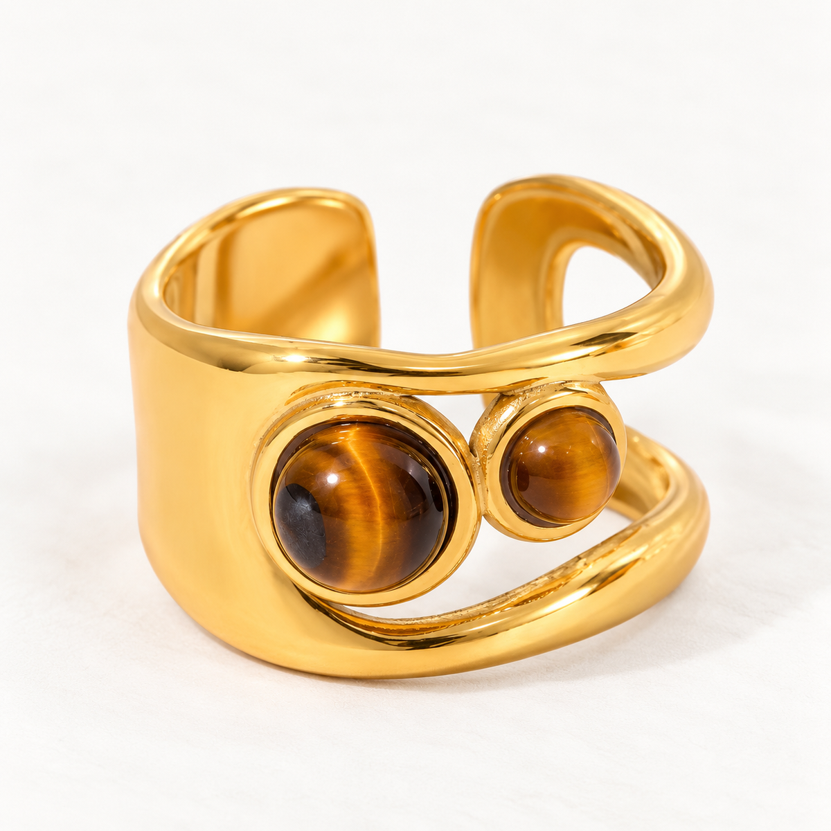 Tiger Eye Open Ring