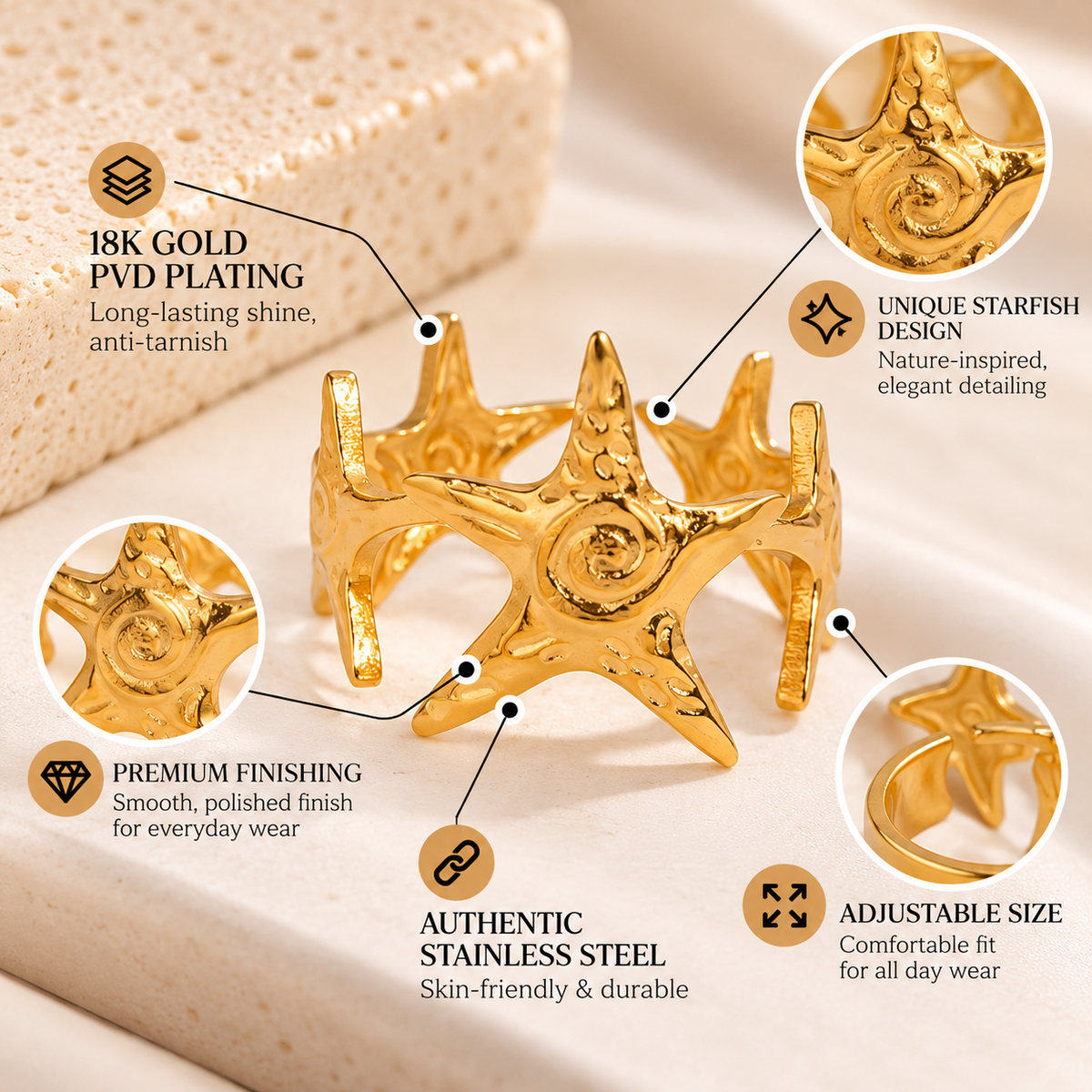 Celestial Star Open Ring