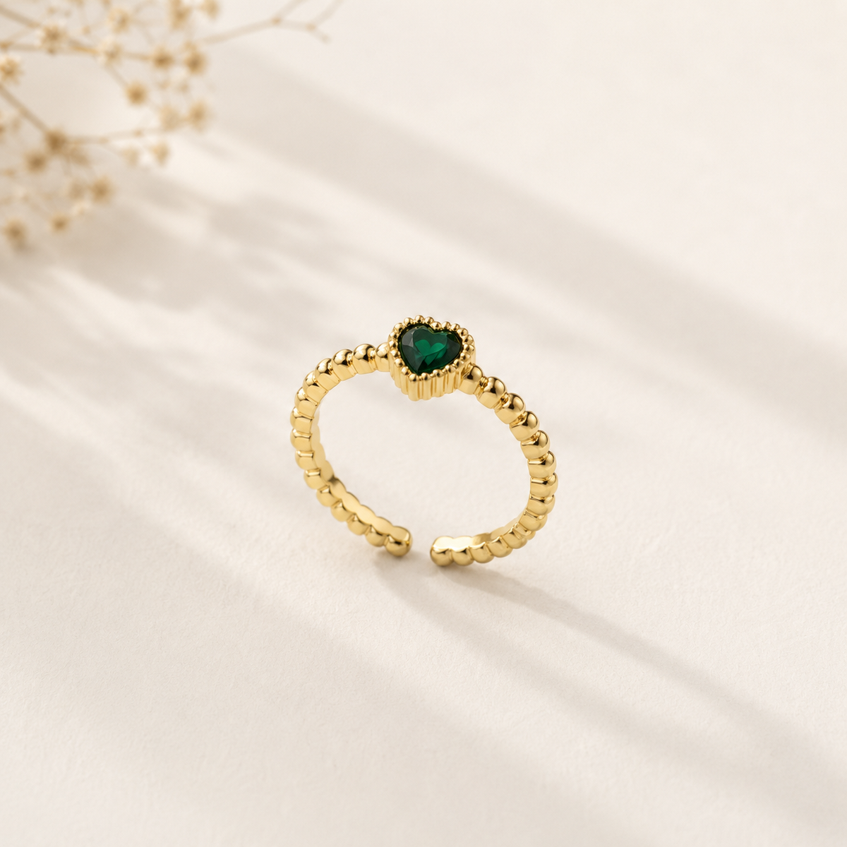 Emerald Heart Ring