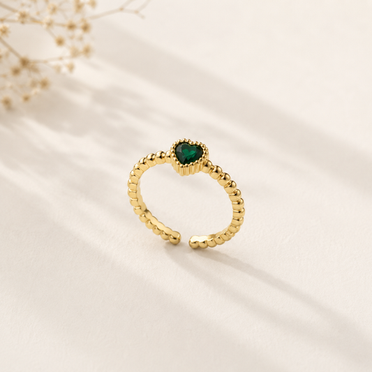 Emerald Heart Ring