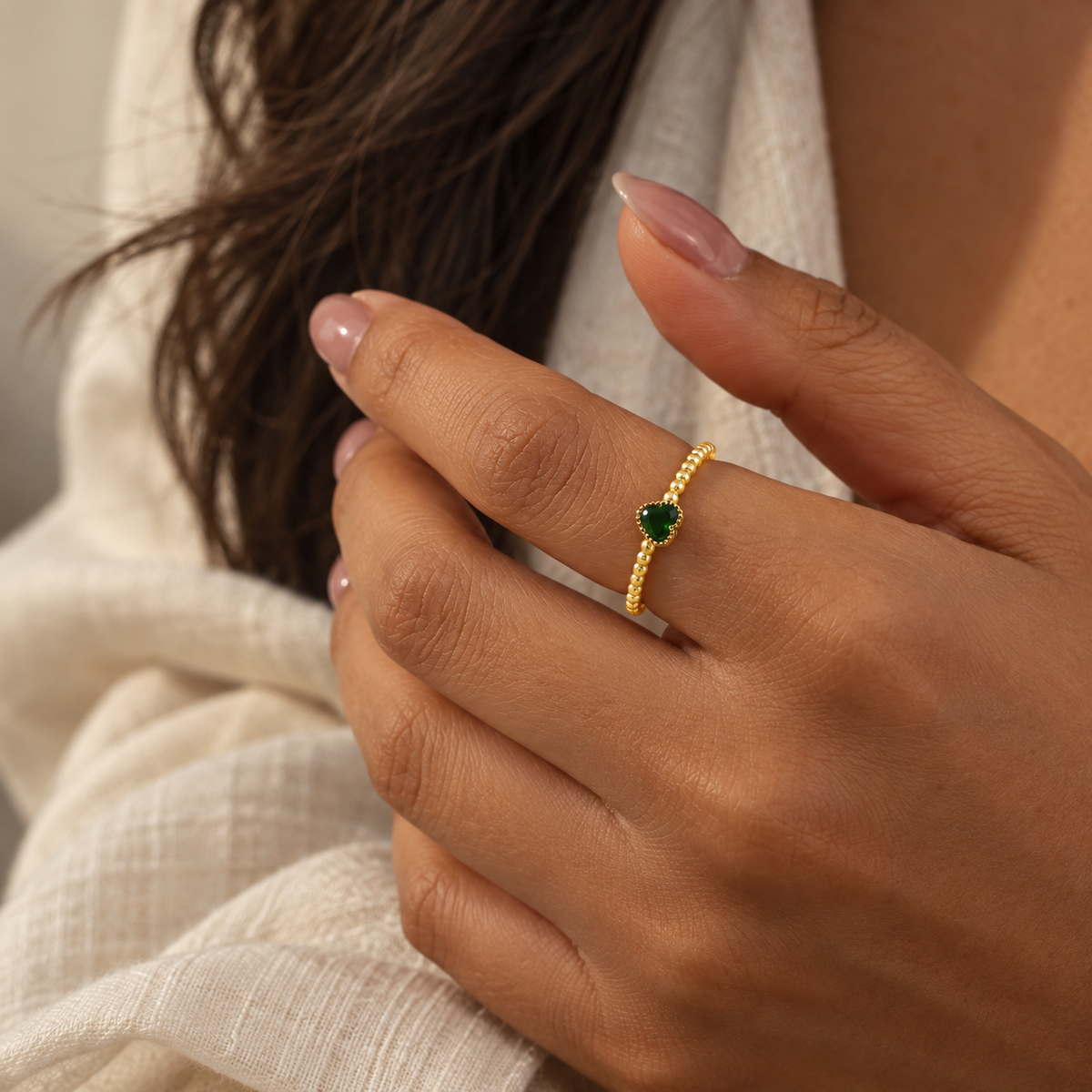 Emerald Heart Ring