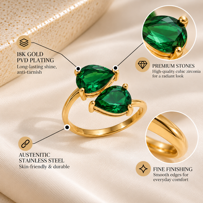 Emerald Duo Ring