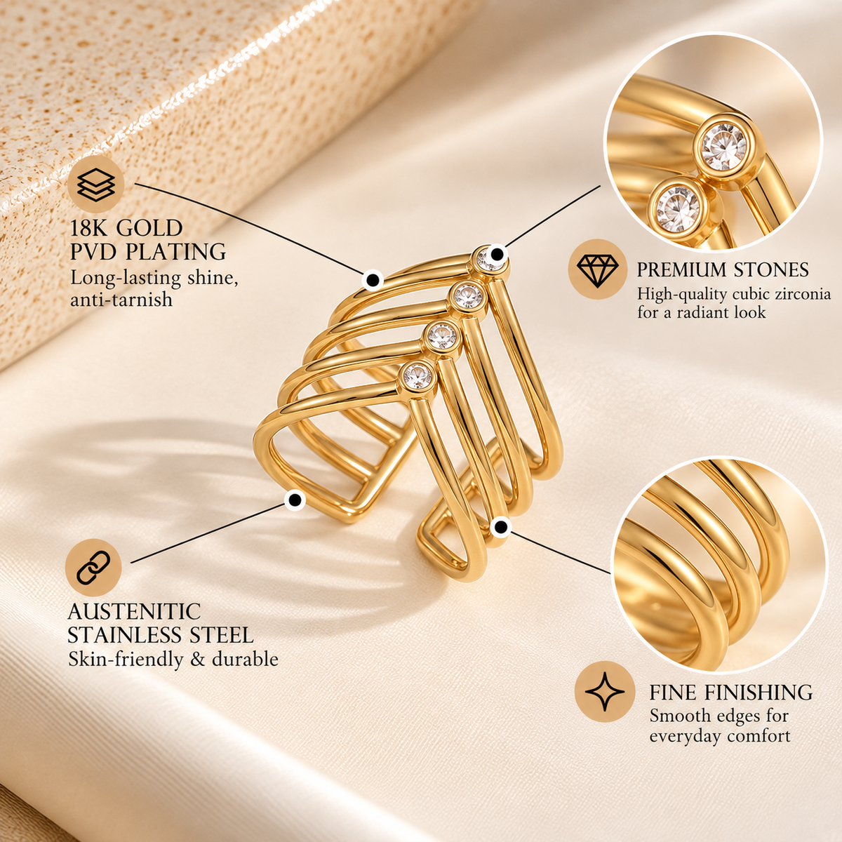 Celeste Line Ring