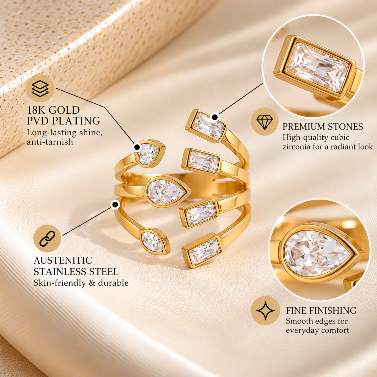 Élan Multi-Stone Ring