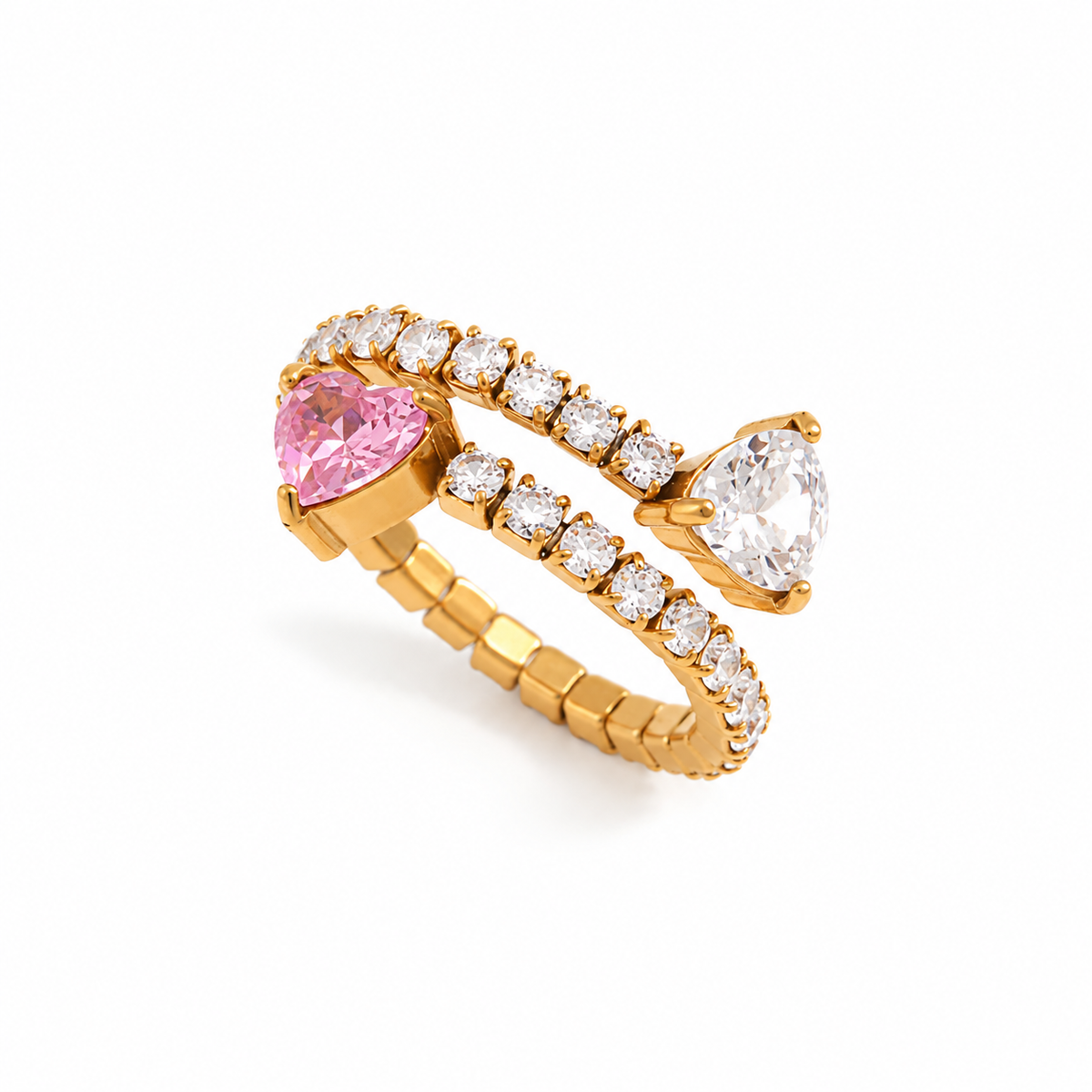 Rosé Heart Duo Ring
