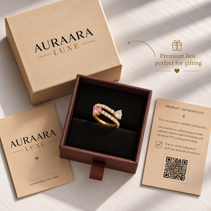 Rosé Heart Duo Ring