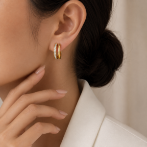Celeste Crystal Double Hoop Earrings