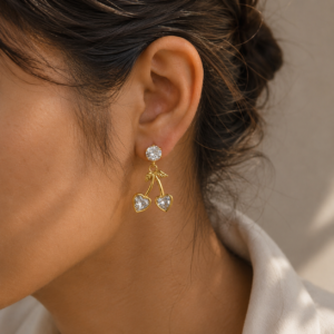 Crystal Cherry Drop Earrings
