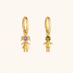 Together Forever Charm Hoops