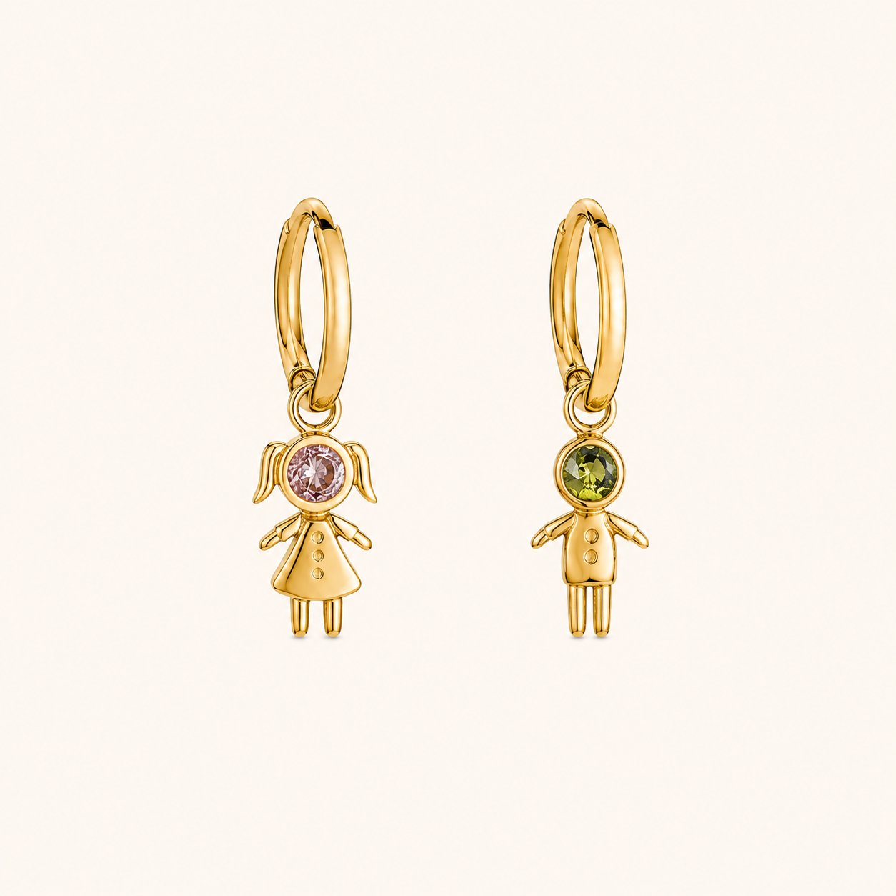 Together Forever Charm Hoops
