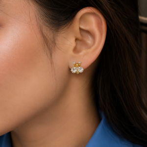 Aurelia Crystal Bee Stud Earrings