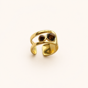 Tiger Eye Open Cuff Ring